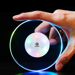 Round Ultra-Thin LED Drink Coaster showing slim profile