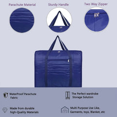 Blanket organizer storage bag with handles