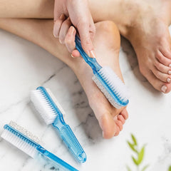 Pumice stone side of foot scrubber brush
