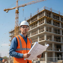 Orange safety reflective jacket back detail