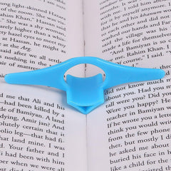 Plastic thumb holder for reading ease