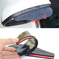 Close-up of rain blade cover on car side mirror