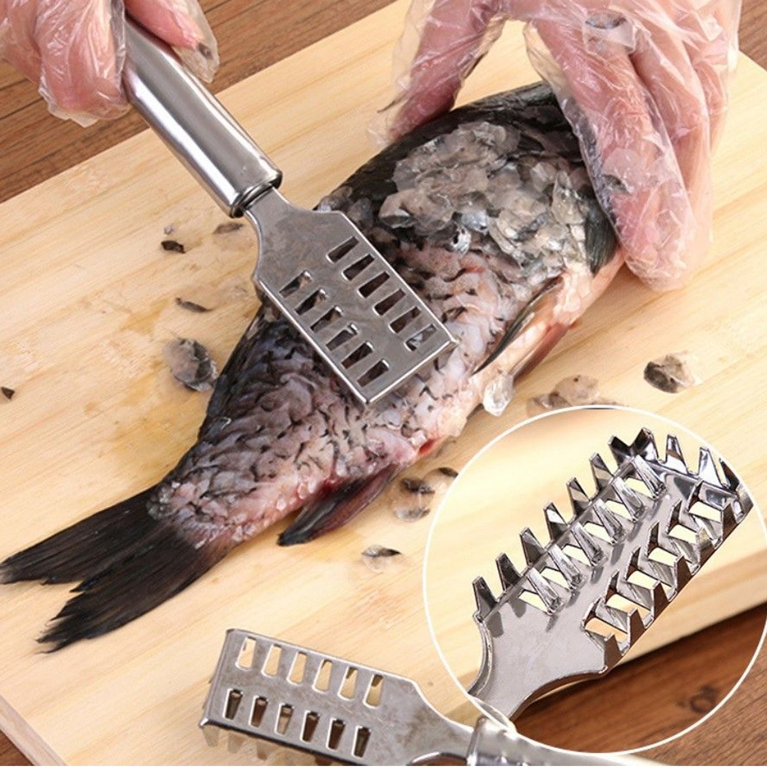 Stainless Steel Fish Scale Remover Scraper with sawtooth edge