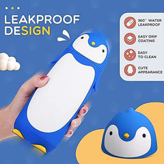 Cute penguin travel mug, showcasing its cartoon design