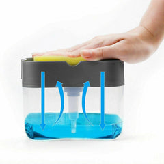 Kitchen liquid soap dispenser with scrub holder