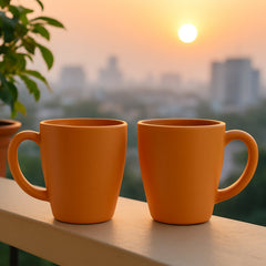 Konvex tea mug set with ergonomic handle