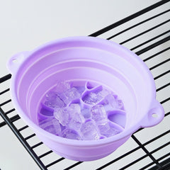 Folded silicone facial ice bath bowl