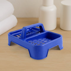 Durable Plastic Soap Dish Stand with Twin Compartments