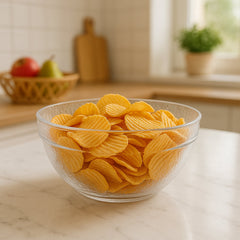 Wide and deep transparent plastic bowl