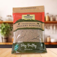 Golden harvested organic jaggery powder