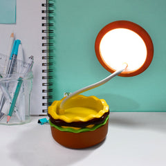 Burger LED lamp with flexible gooseneck extended