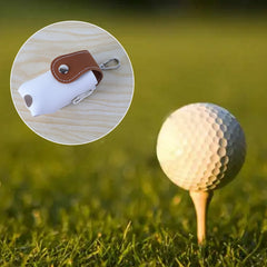Golf tees holder and mini ball pouch with accessories inside
