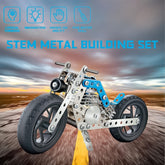 Completed metal bike model from the construction kit