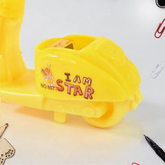 Bike shaped pencil sharpener showing pedal details