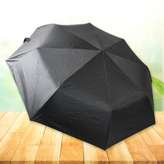 Open 2-Fold umbrella with black waterproof polyester fabric
