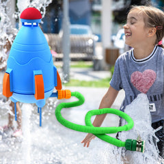 Rocket-shaped water sprinkler toy for kids