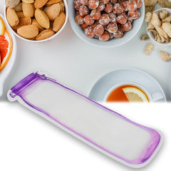 Close-up of ziplock seal on reusable food storage bag