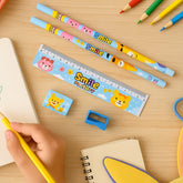 Colorful wooden 5-piece stationery set for kids