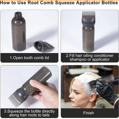 Hair dye bottle applicator designed for even color distribution