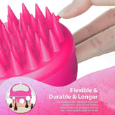 Scalp Massager Comb with silicone bristles and ergonomic handle