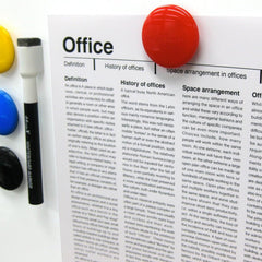 Three yellow circular translucent magnets