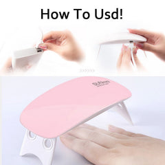 Portable LED UV nail polish dryer in use