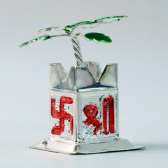 Tulsi Plant Miniature Idol with Mandir Kalash Base - (1 Pc)