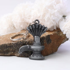 Shiva Lingam keychain with Naag on a key ring