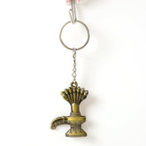 Shivaling Metal Keychain close-up