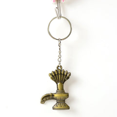 Shivaling Metal Keychain close-up