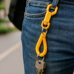 Close up of keychain spiral coil