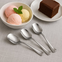 Close-up of Stainless Steel Ice-Cream Spoon