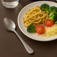 Ergonomic handle stainless steel dining spoon