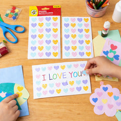 Multicolor heart stickers in various sizes