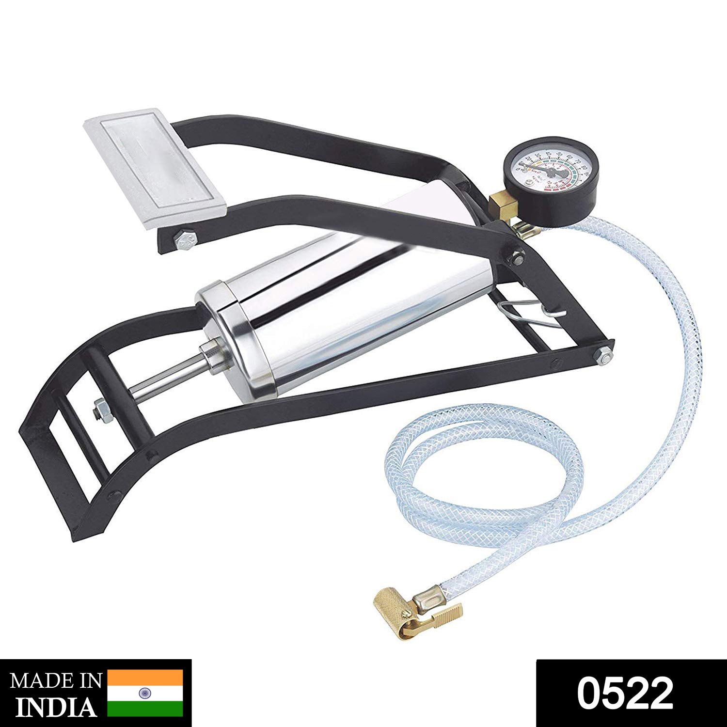 Durable steel foot pump for vehicles