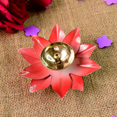 Lotus Shaped Brass Oil Diya (1 Pc)