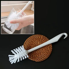 Scrub Brush with white handle and bristles