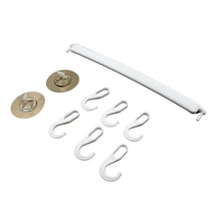Towel hanging on bathroom towel rack