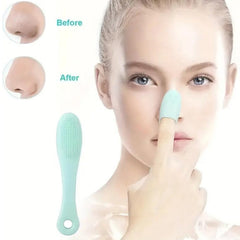Silicone facial scrubber on white background
