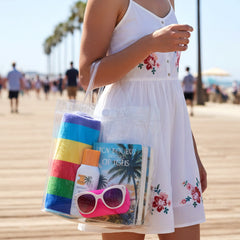 Transparent PVC Carry Bag (1 Pc, 22 x 16 Cm)