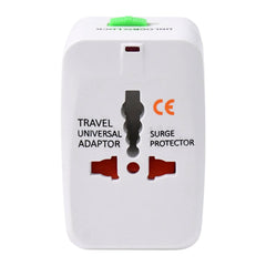 Close-up of Universal Travel Adapter sockets and LED indicators
