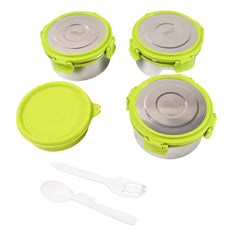 Open Stainless Steel Tiffin Lunch Box showing inside compartments