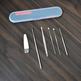 6-piece stainless steel earwax removal tools with portable case