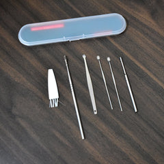 6-piece stainless steel earwax removal tools with portable case