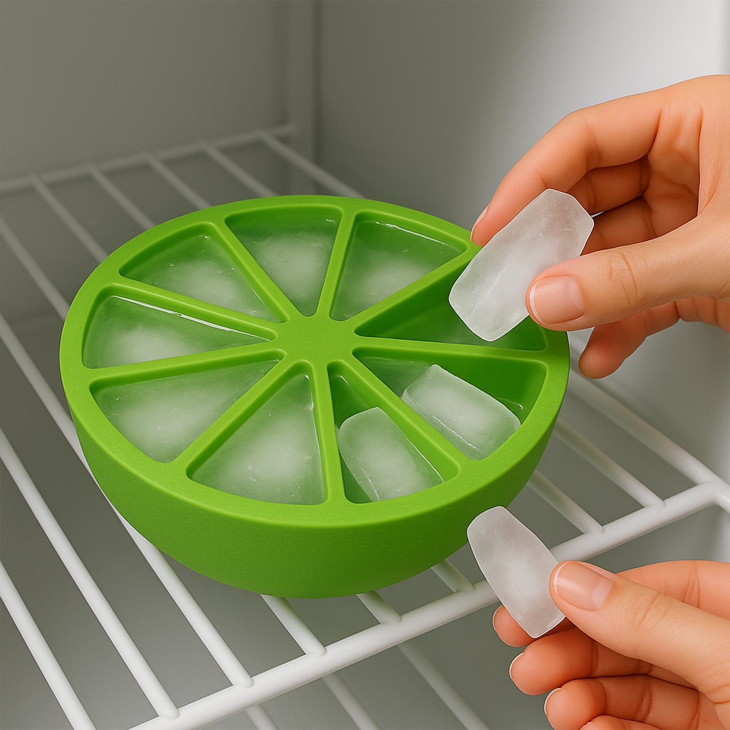 Cocktail cube lemon-shaped flexible silicone ice cube tray