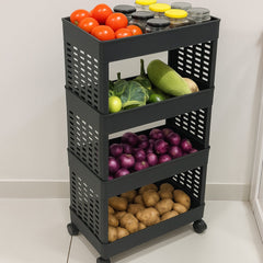 DeoDap 4-Layer Plastic Storage Rack Wheels - feature