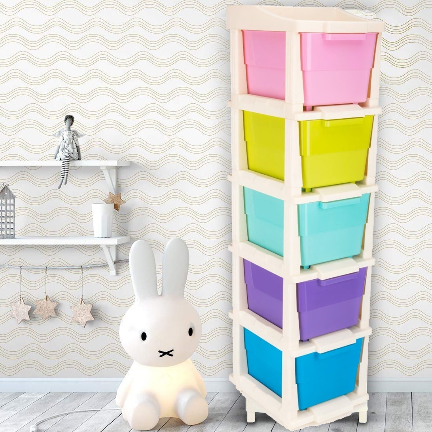 5 Layer Multi-Purpose Modular Drawer Storage System Front View