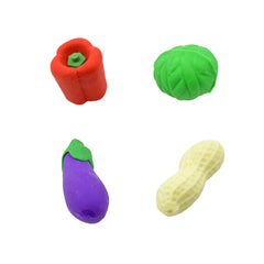 Assorted 3D fruit & vegetable shaped erasers for school