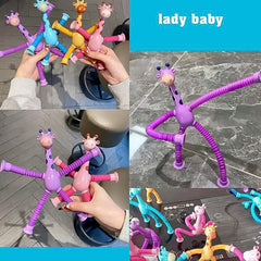 Kids playing with telescopic tube fidget toys