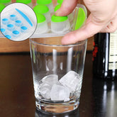 Round silicone ice cube tray with perfectly formed mini ice cubes